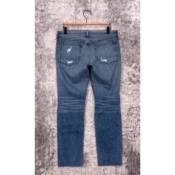 Rag & Bone Jeans 27 Womens Dre Low Rise Ankle Slim Boyfriend Distressed Denim - Picture 2 of 8